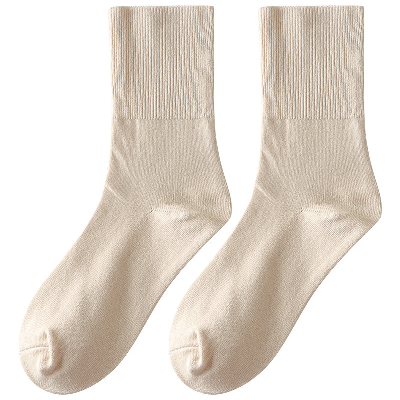 中老年人袜子松口老人纯棉薄款大码宽松不勒脚宽口长筒袜