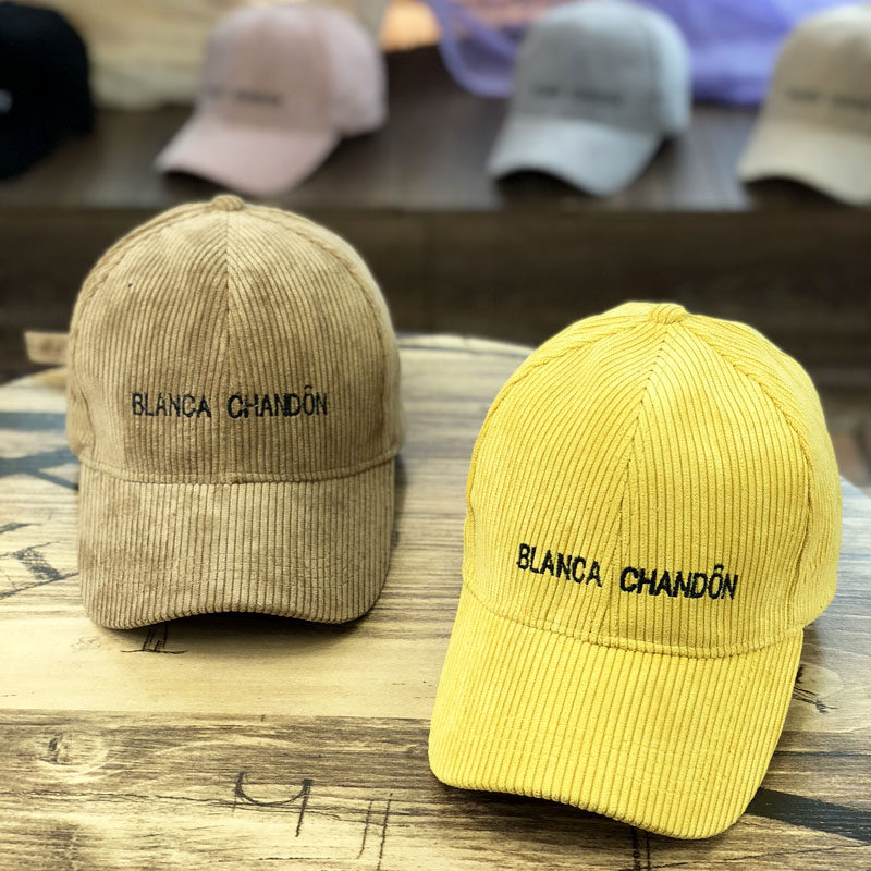 刺绣帽子子女春秋秋季灯芯绒棒球帽情侣百搭韩版潮帽子