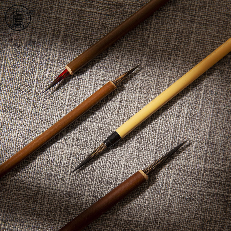 狼毫勾线笔工笔国画毛笔专用描边笔绘画小红红毛勾线笔