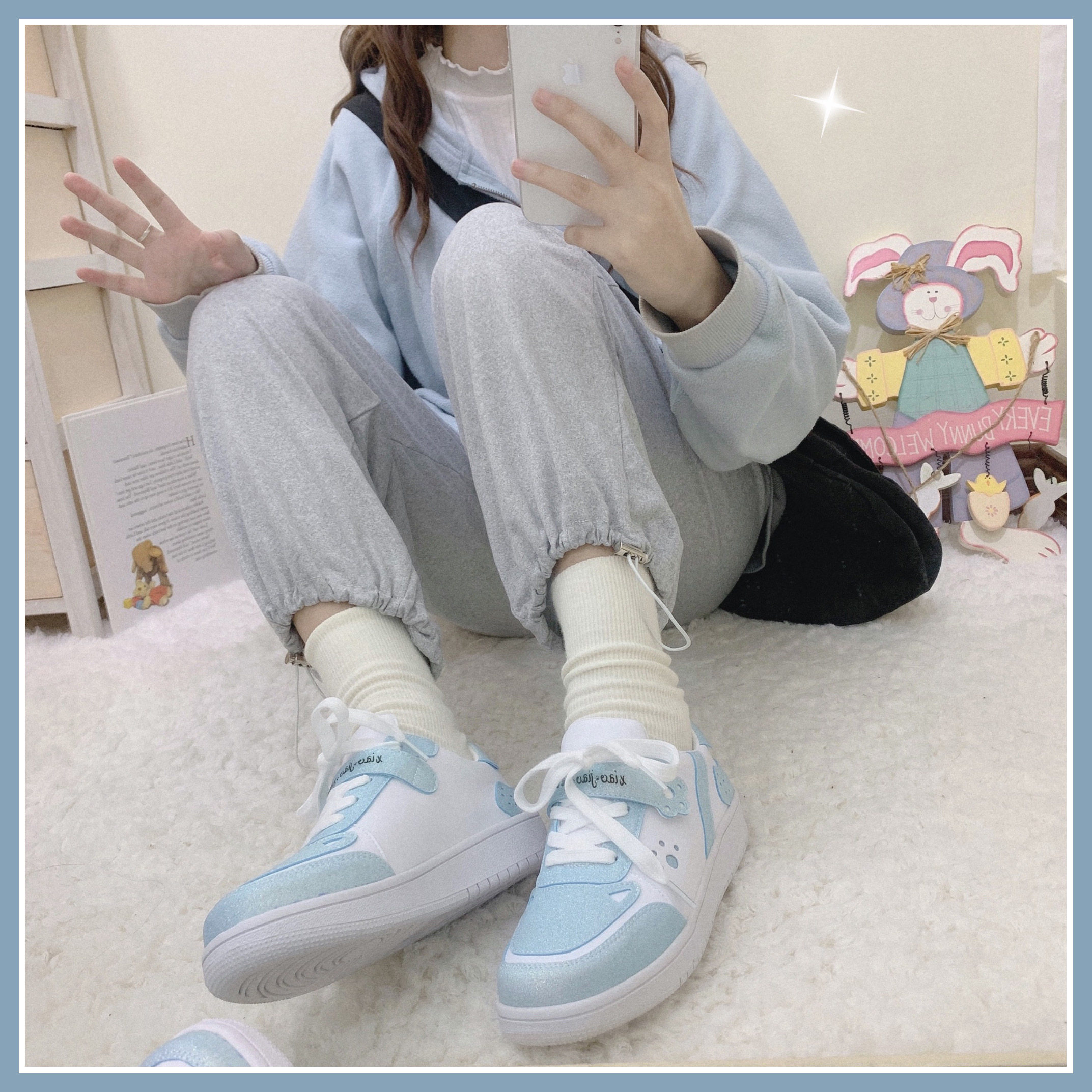 限时抢购小脚丫lolita原创甜心朵猫lo可爱运动鞋jk单鞋