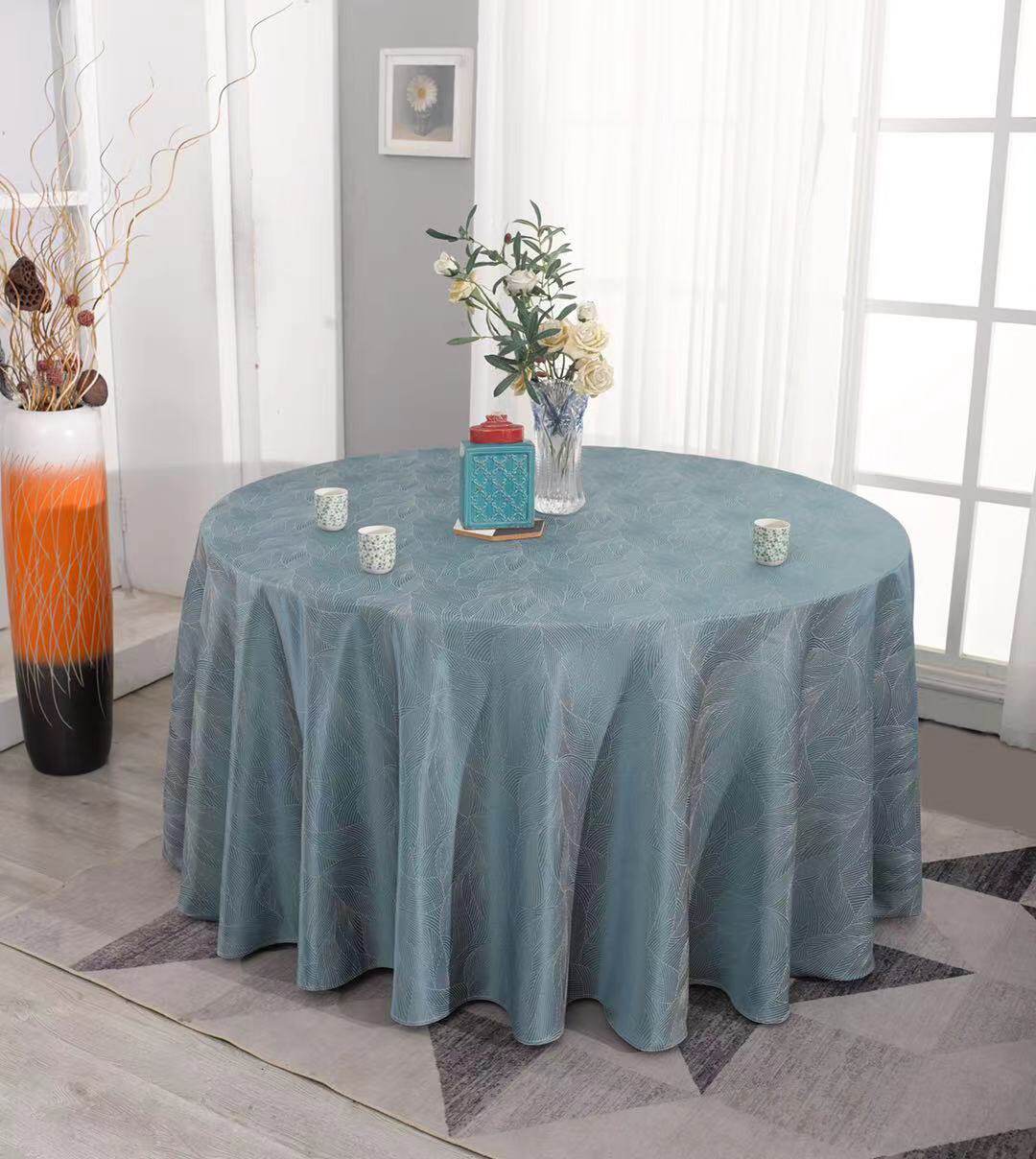 桌布酒店餐桌饭店圆桌会议会议桌台布纯色棉麻桌布