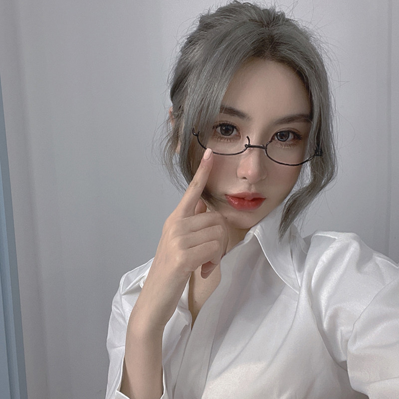 镜框网红下半框眼镜架cos拍照日系装饰直播眼镜架