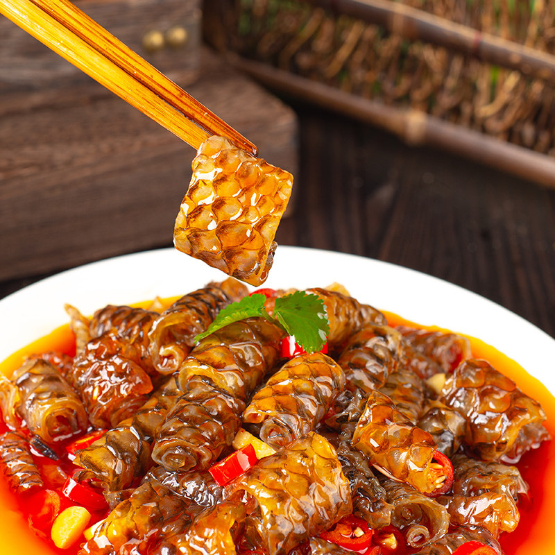 凉拌qq鱼皮卷鱼皮酒店饭店餐饮特色半成品凉菜凉菜