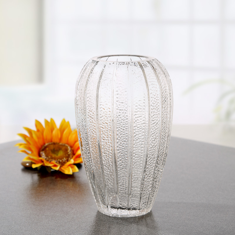 欧式大号玻璃透明花瓶摆件 客厅插花水培富贵竹百合干花桌面饰品