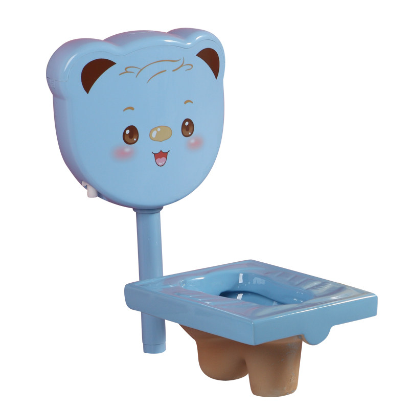 幼儿园儿童便器陶瓷彩色卡通蹲坑防臭蹲厕小孩蹲便器
