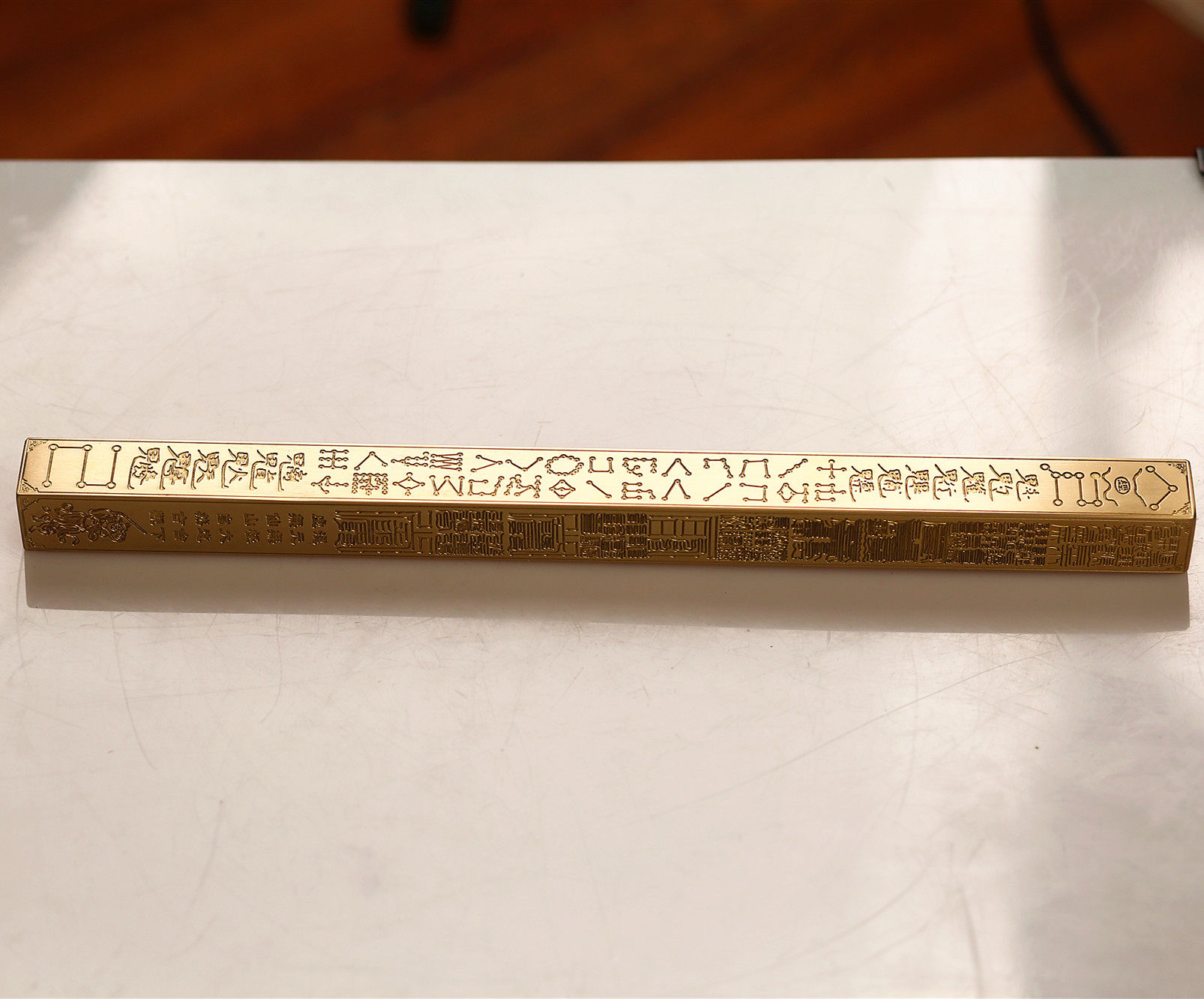 南无阿弥陀佛镇尺传度道教法器黄铜天罡尺天蓬尺镇纸