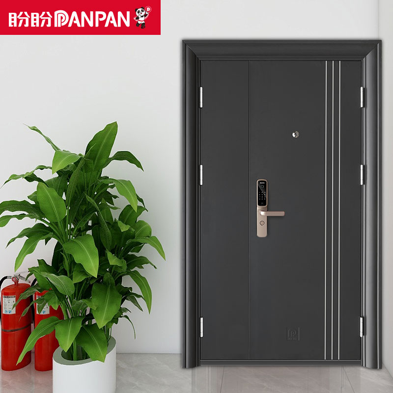 【子母门】盼盼防盗门荣耀灰砂纹子母门家用甲级安全入户门