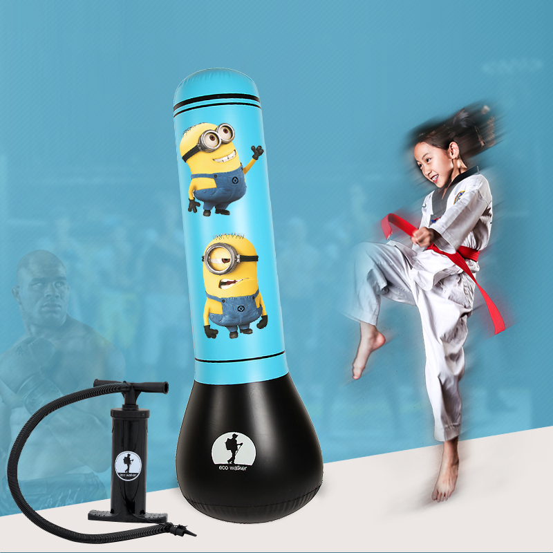 小黄人拳击沙袋立式儿童不倒翁家用散打跆拳道训练拳击沙袋