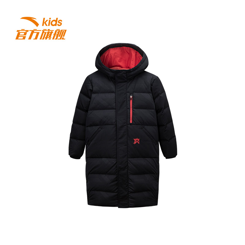 安踏秋冬新年保暖kt篮球新款商场儿童中长羽绒服