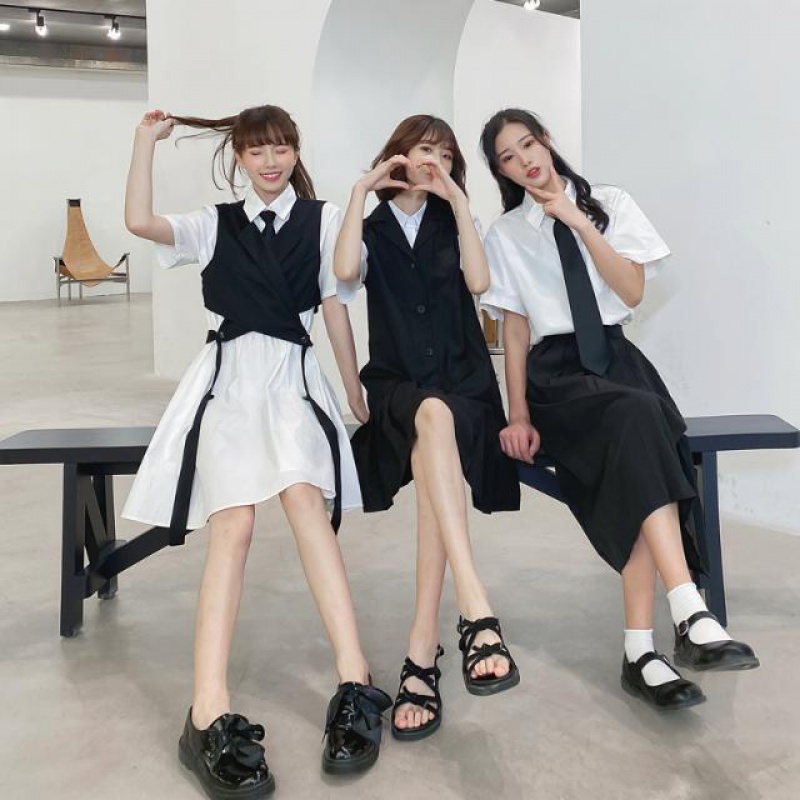 班服夏季套装学院风长裙学生高中生女生毕业裙子特色闺蜜装毕业照