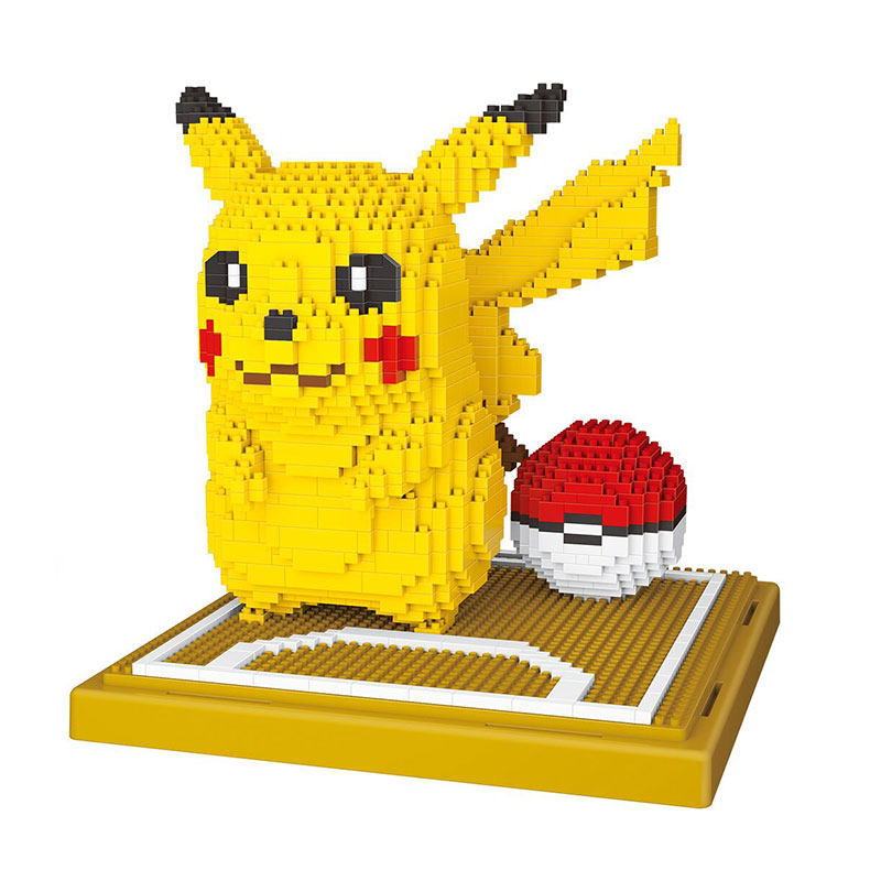 微型迷你拼接小颗粒成人拼装积木拼插钻石益智皮卡丘男女儿童玩具
