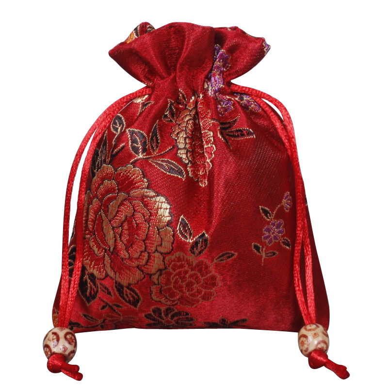 红色织锦缎福袋饰品收纳珠宝首饰文玩布袋锦囊香囊首饰袋