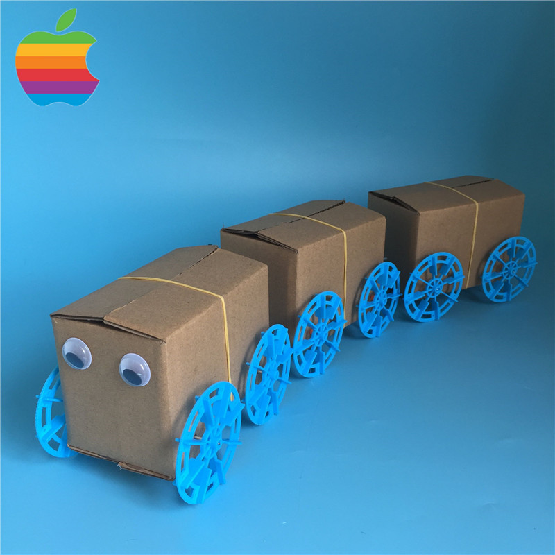 diy小火车废旧材料创意手工环保亲子作业儿童科学实验