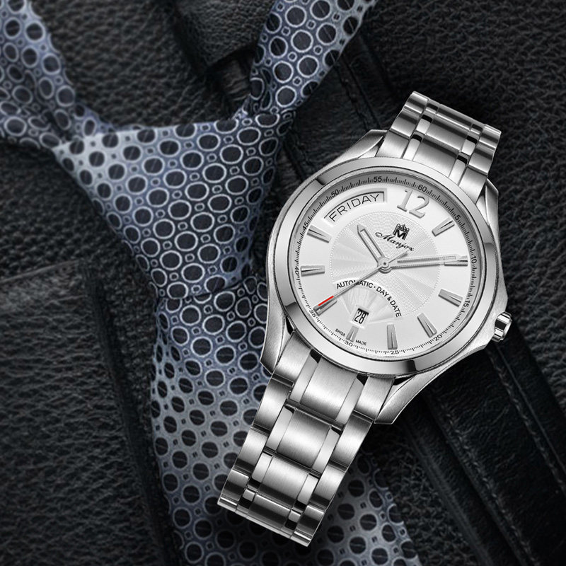 瑞士名爵manjaz时尚商务全机动机械手表男 日期表盘休闲腕表7205m