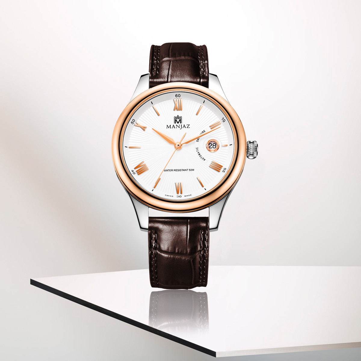 机械瑞士名爵manjaz进口简约男表高雅商务商务机瑞士腕表