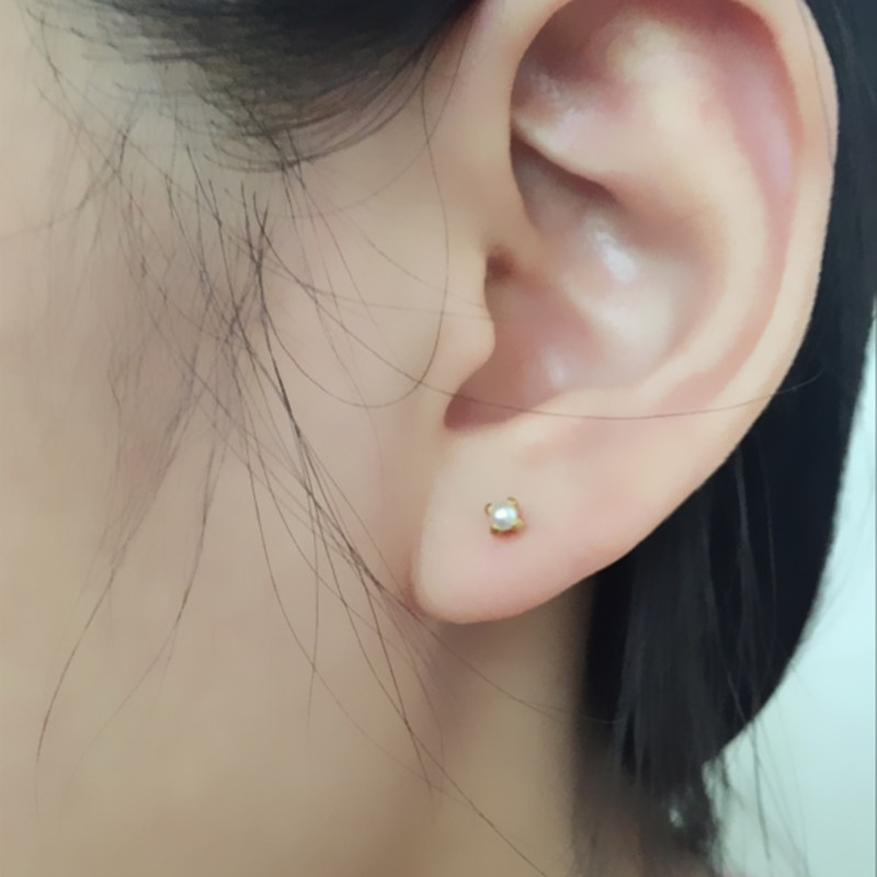 美国舒舒 ins风时尚珍珠打耳洞耳钉穿耳器睡觉不用摘 迷你小耳垂