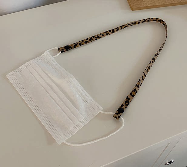 韩国东大门进口配件日韩新款时尚流行个性豹纹布艺口罩挂绳diy