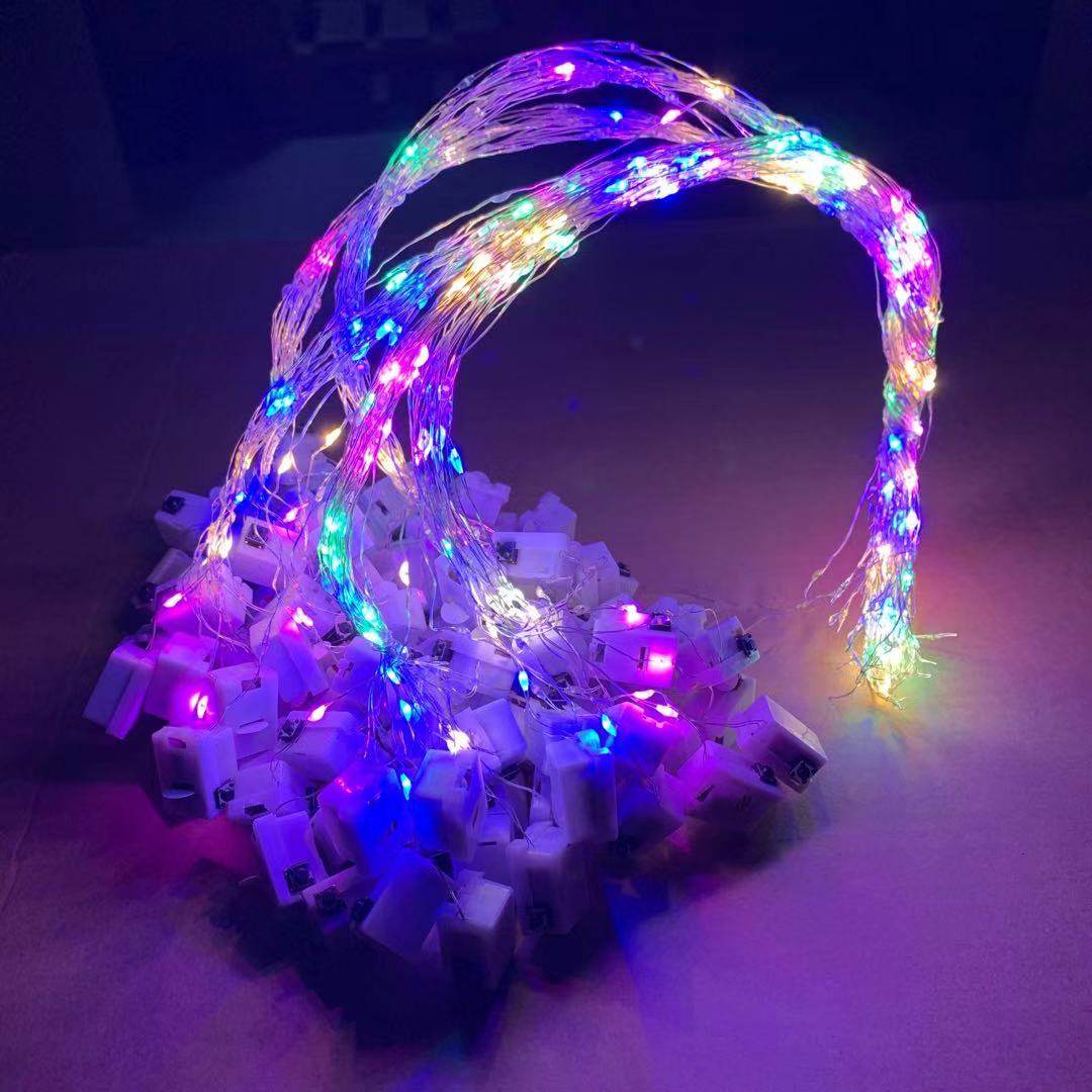 花环led10灯条七彩花七彩高亮带闪三档配件灯线发光玩具