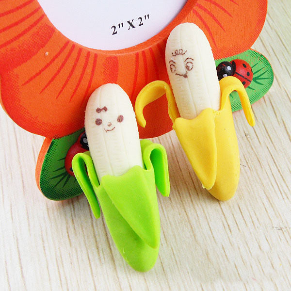 韩版文具 橡皮擦 可爱 创意香蕉橡皮擦 学生奖品 一对价格18g