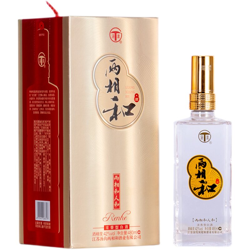 浓香6瓶480ml42度白酒香型国产酒厂人和两相白酒