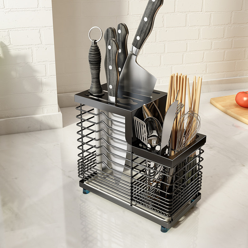 不锈钢刀架置物架厨房壁挂式欧式菜刀刀具高档筷子刀架