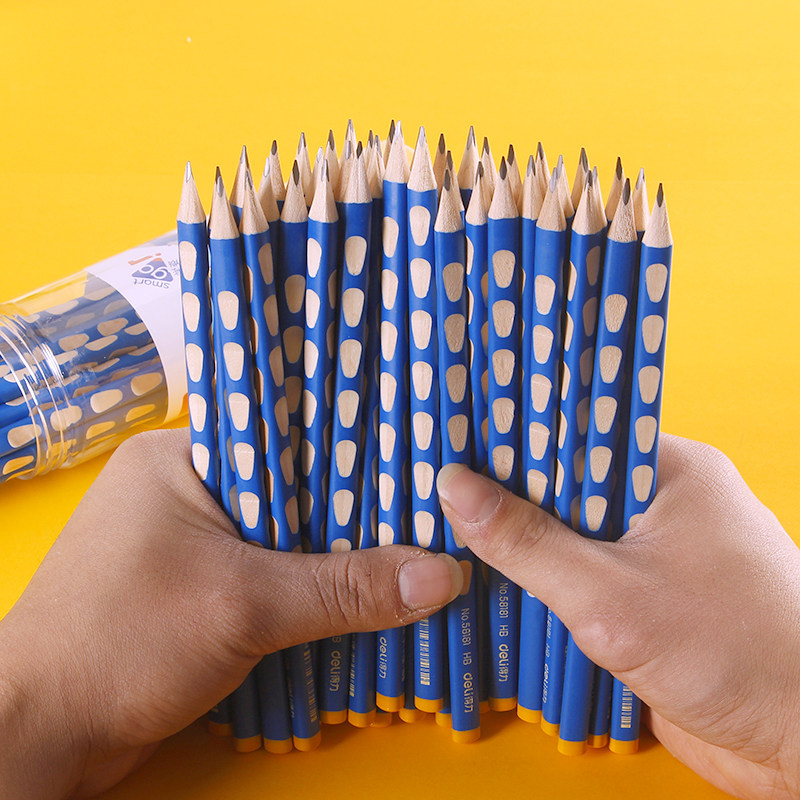 洞洞铅笔矫正握姿小学生比加粗杆三角形hb儿童铅笔