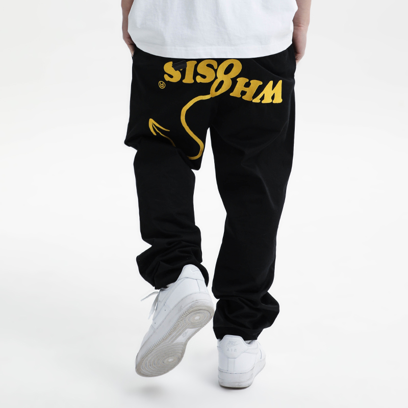 WHOOSIS（不知其名）恶魔刺绣长裤直筒休闲裤夏季新款男女国潮