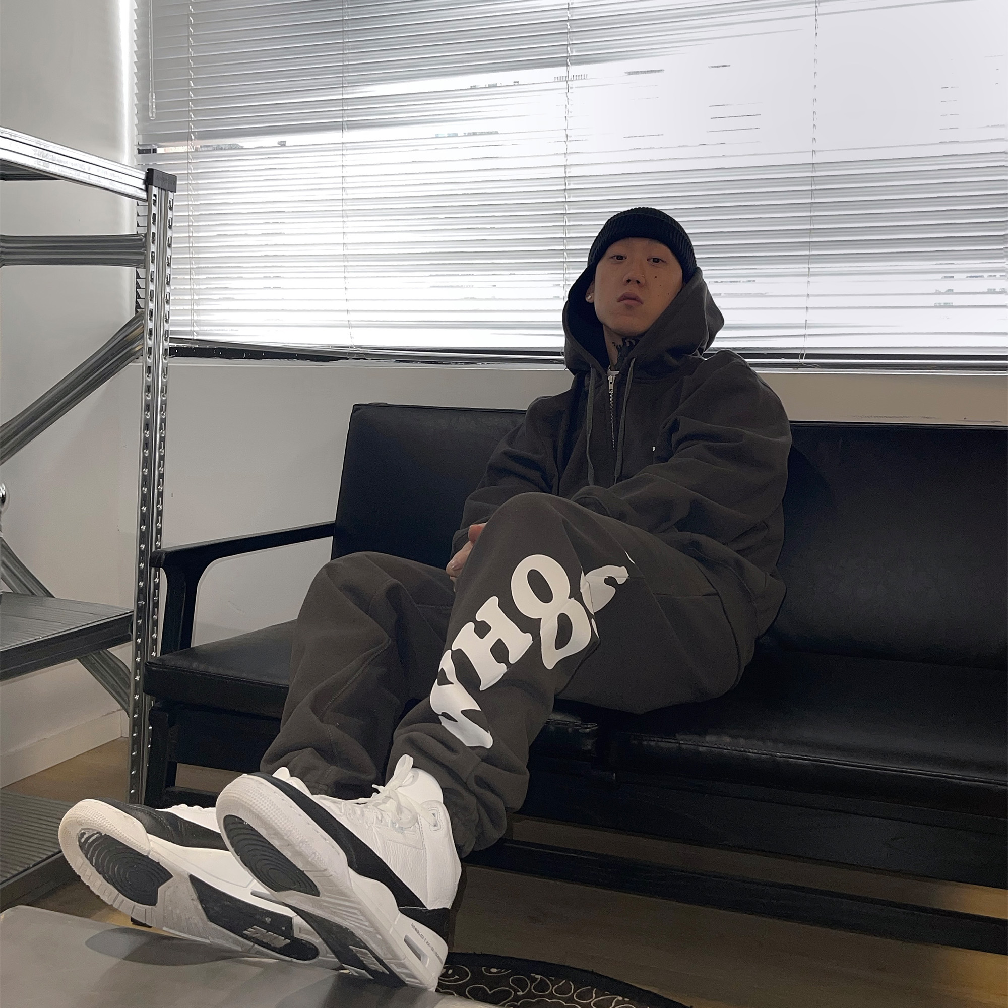 WHOOSIS（不知其名）幻影logo卫裤长裤秋季新款男情侣街头美式潮