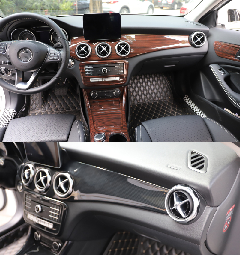适用于cla亮片碳纤改装内饰桃木gla2014奔驰汽车贴片