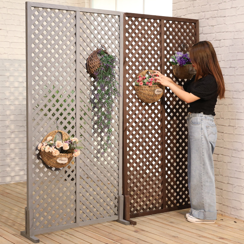 户外庭院屏风隔断阳台护栏室外实木木质围栏大型篱笆