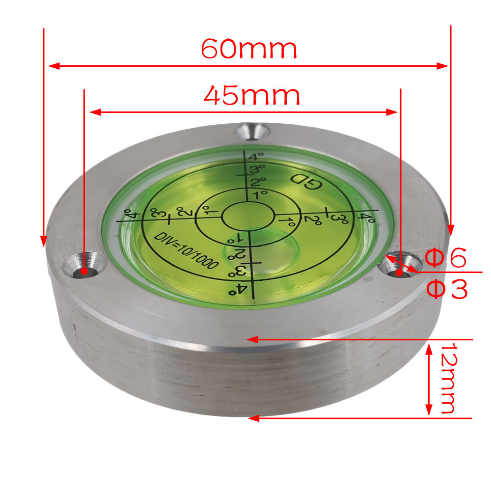 水平万向水平仪水准高精度小型60x12mm玻离安装水平仪
