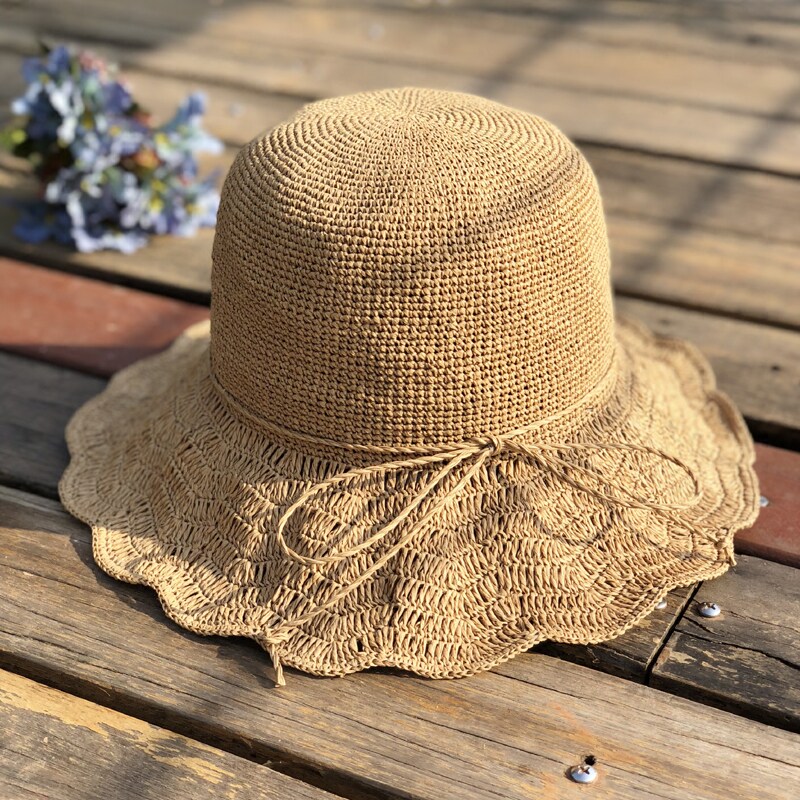 编织草帽女夏小清新文艺出游遮阳帽韩版百搭手工帽子