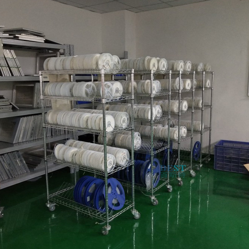 料盘车smt物料架防静电线网料盘架单双峰不锈钢镀铬电阻贴片货架