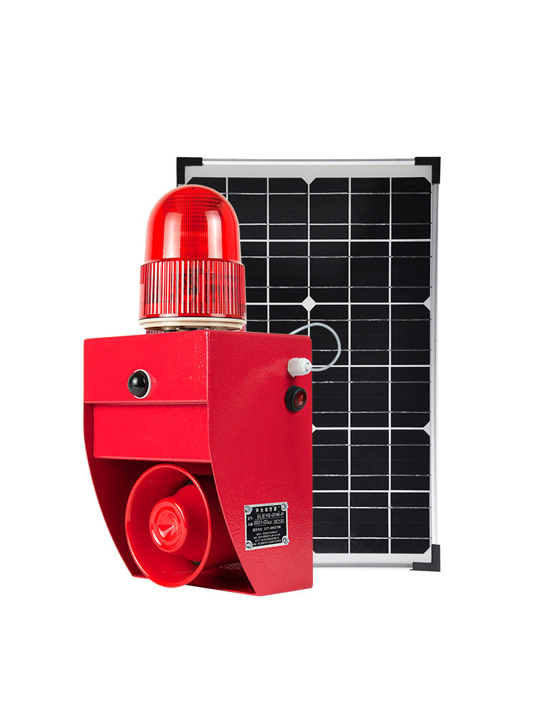 太阳能声光红外报警器户外微波感应人体工地路口报警主机