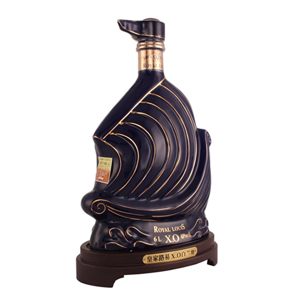 专柜12斤皇家路易xo白兰地酒陶瓷大帆船法国原液洋酒白兰地