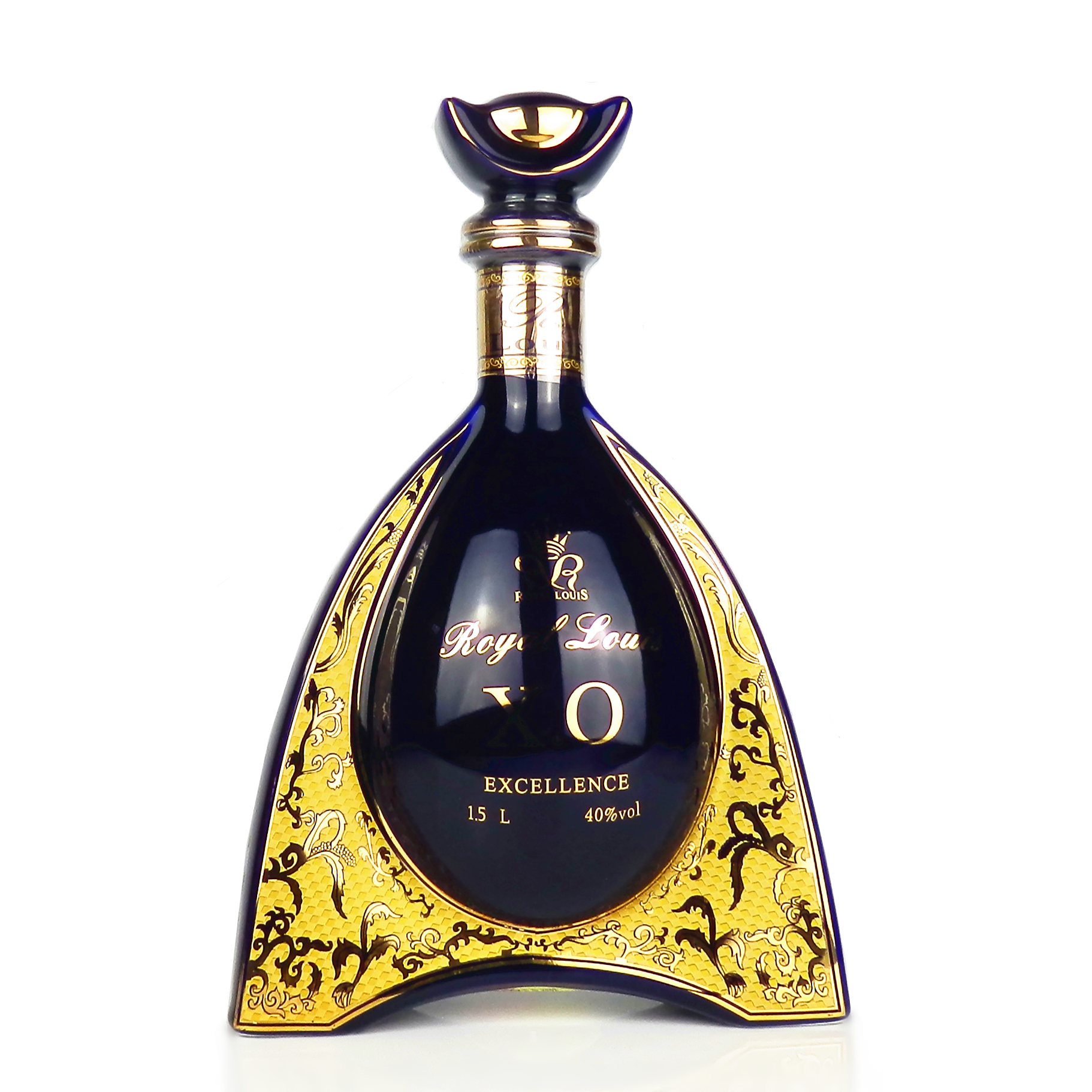 专柜皇家路易xo大瓶洋酒白兰地1.5l陶瓷瓷瓶摇架白兰地