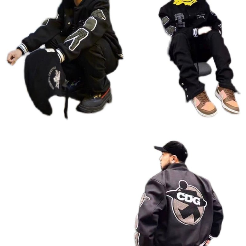 stussycdg40周年联名夹克款日系高街宽松松风棒球夹克