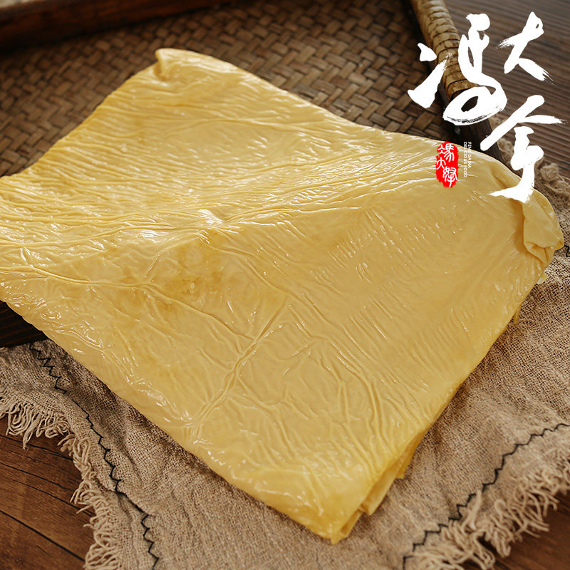 冯大拿鲜油豆皮豆腐皮正宗手工头层薄豆腐皮豆腐衣腐竹油豆皮500g