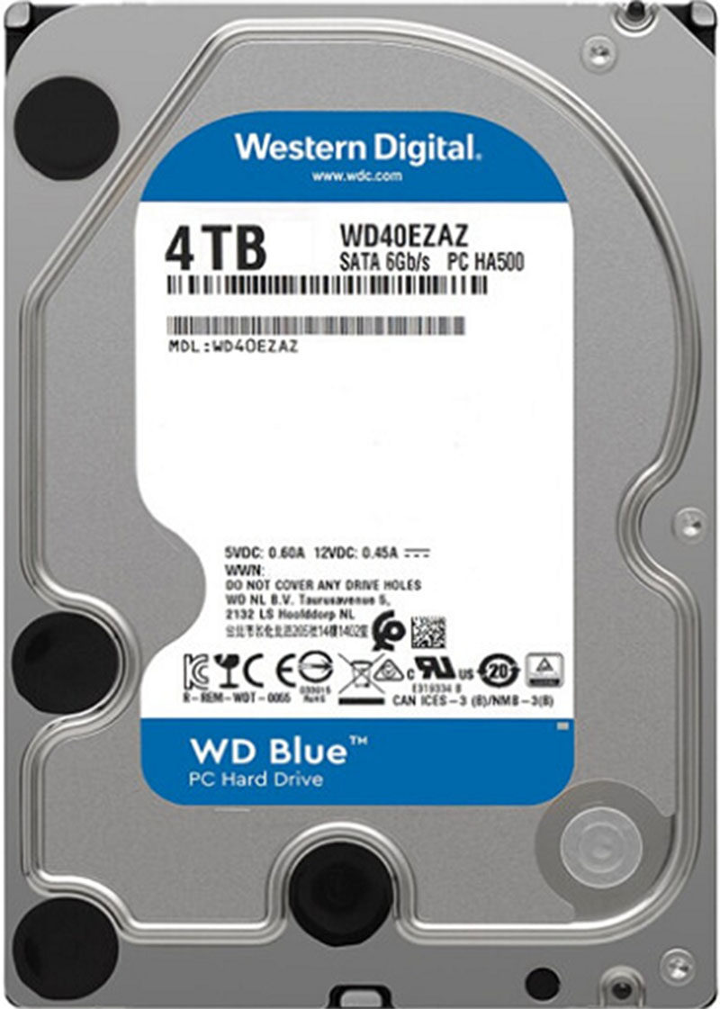 wd西部数据wd40ezaz4tb硬盘蓝盘杜比视界4k蓝光机械硬盘