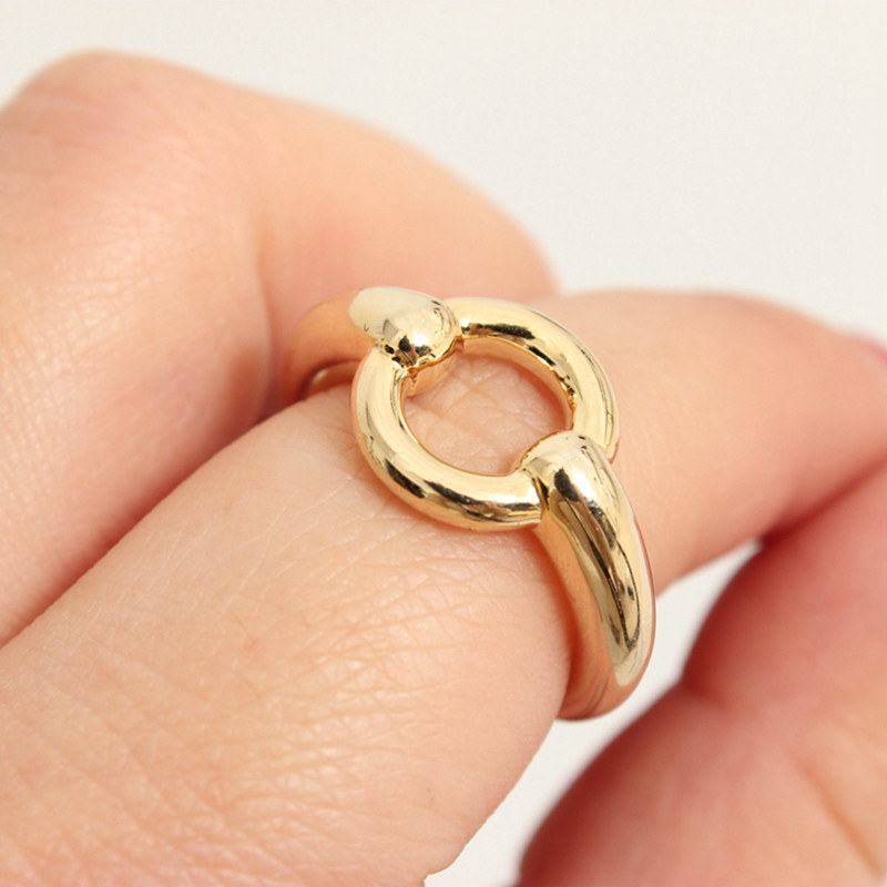 丝巾扣chris经典百搭铜镀真金金色不掉掉色马衔扣其它首饰