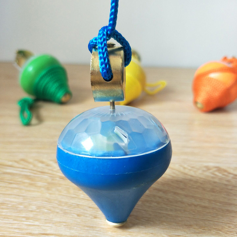 玩具陀螺抖音新款闪光牵线拉绳儿童成人减压陀螺