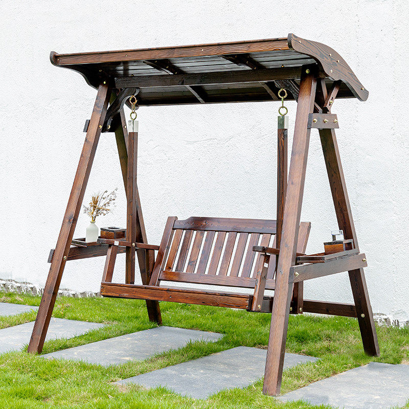 实木秋千户外庭院花园成人双人吊椅室内外别墅户外秋千