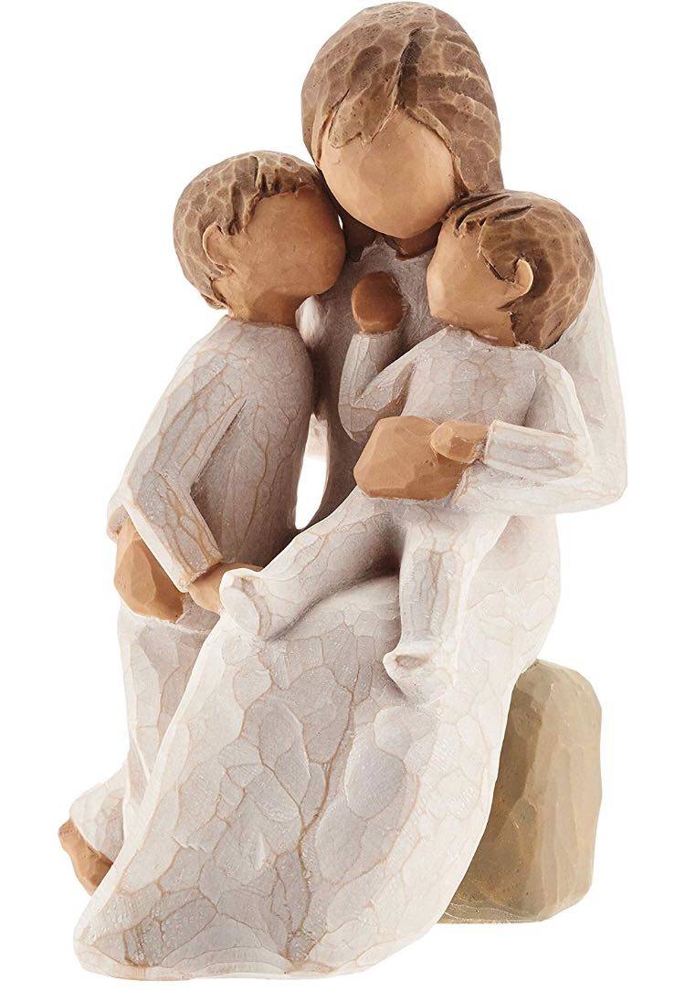 willowtree我的宝贝兄弟姐妹母爱礼物新生儿仿木雕刻立体摆件