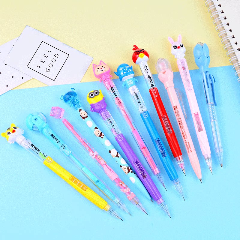 小学生自动铅笔笔芯安全活动动笔可爱超萌卡通铅笔