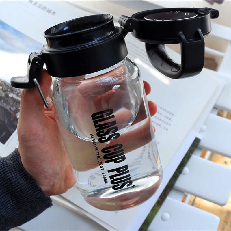 超大玻璃水杯大容量2000ml运动透明个性潮流茶杯玻璃杯