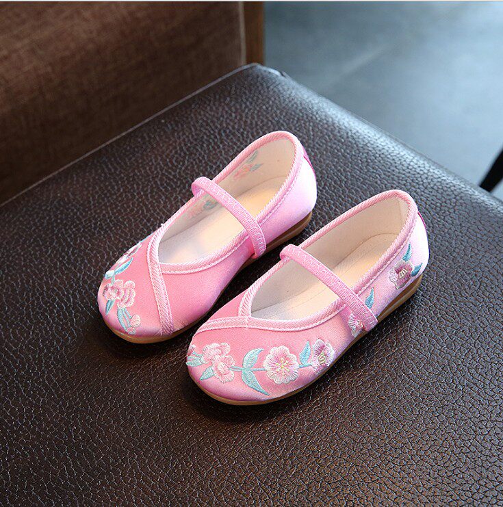 女童儿童汉服古装绣花鞋民族风单鞋小女孩古代传统儿童汉服鞋