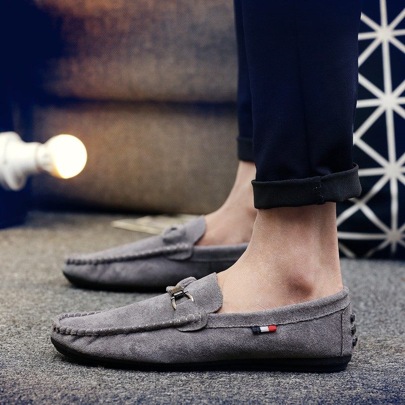 春款懒汉鞋孑夏季2019新款鞋子男土帆船豆豆瓢鞋痘痘韩版逗逗百