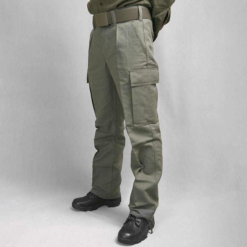 德国进口德军原品户外复古Vintage重磅纯棉战术工装灰绿多袋长裤