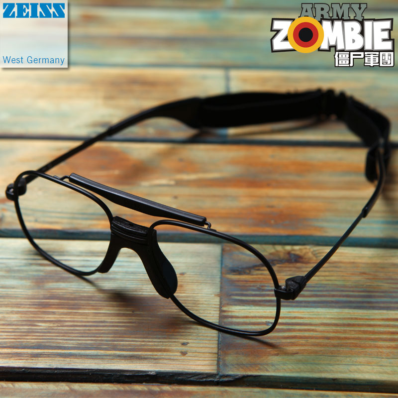 德国军版原品zeiss蔡司复古vintage黑框户外运动近视眼镜框眼镜架