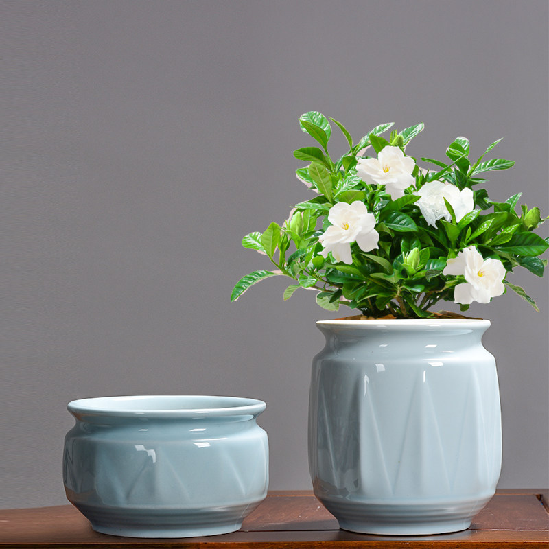 陶瓷绿萝茉莉蝴蝶兰花盆托盘新款个性创意意多花盆